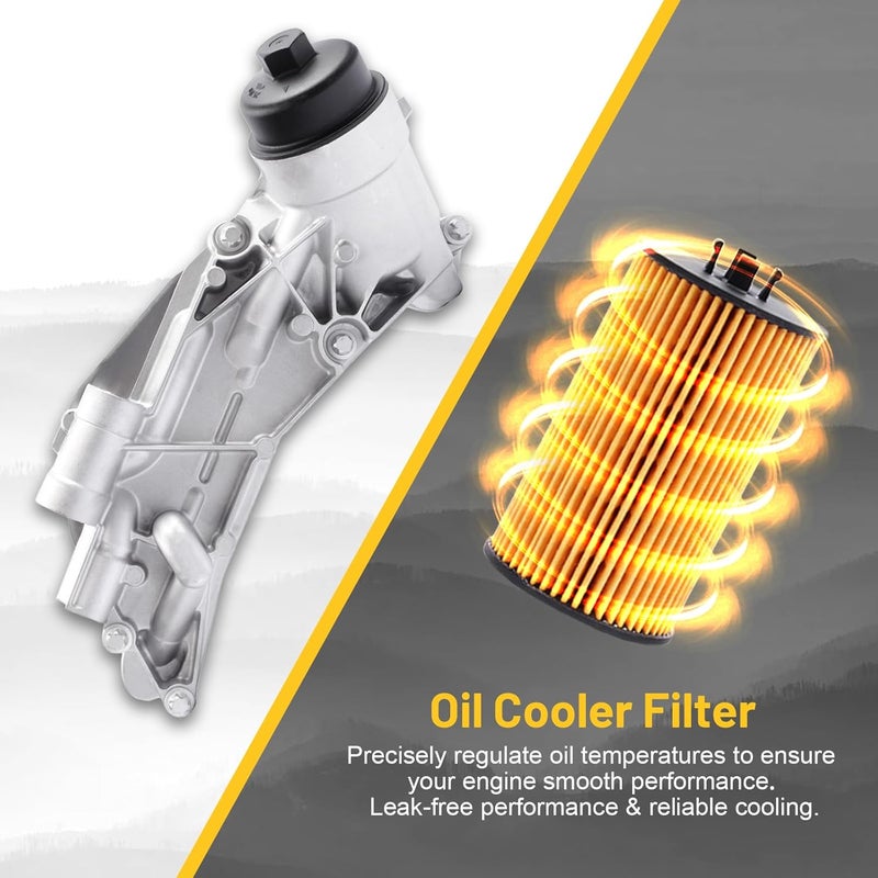 Reeauto 25199751 918-432 Engine Oil Cooler Filter Housing Assembly Adapter with Gasket, Insert, Cap Compatible with 2008-2019 Cruze Sonic Malibu Aveo, Buick Cascada, Pontiac G3, Saturn Astra 1.6L 1.8L - Image 4